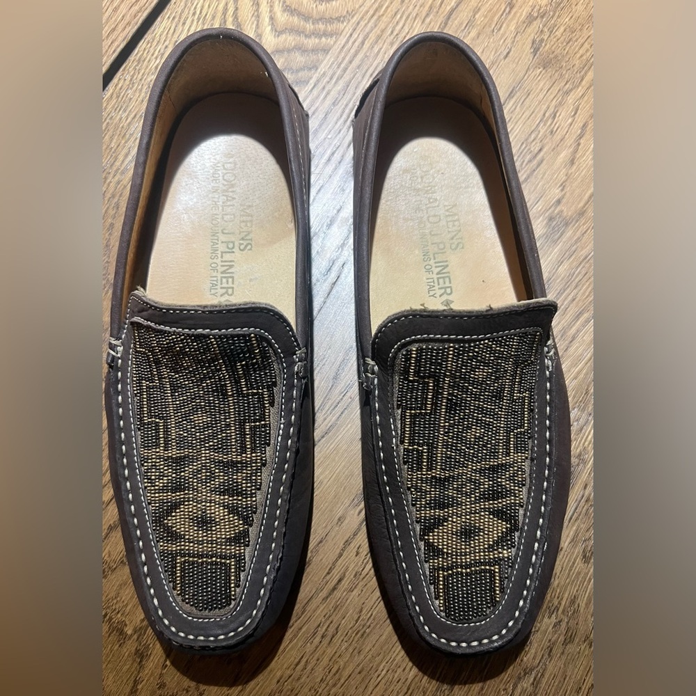 Donald J. Pliner Men's Brown and Black Woven Loafers